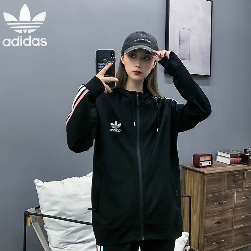 Áo Khoác Adidas Chống Gió Dáng Rộng Thêu Hoạ Tiết Đơn Giản Trẻ Trung Dành Cho Nam Và Nữ 100%