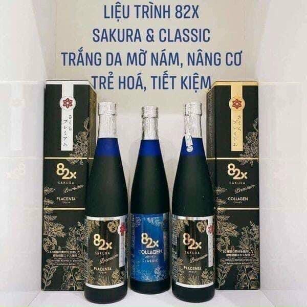 Nước Uống chống lão hóa, làm đẹp da 82x collagen Placenta Sakura/Collagen Sakura/The Pink - Nhật Bản