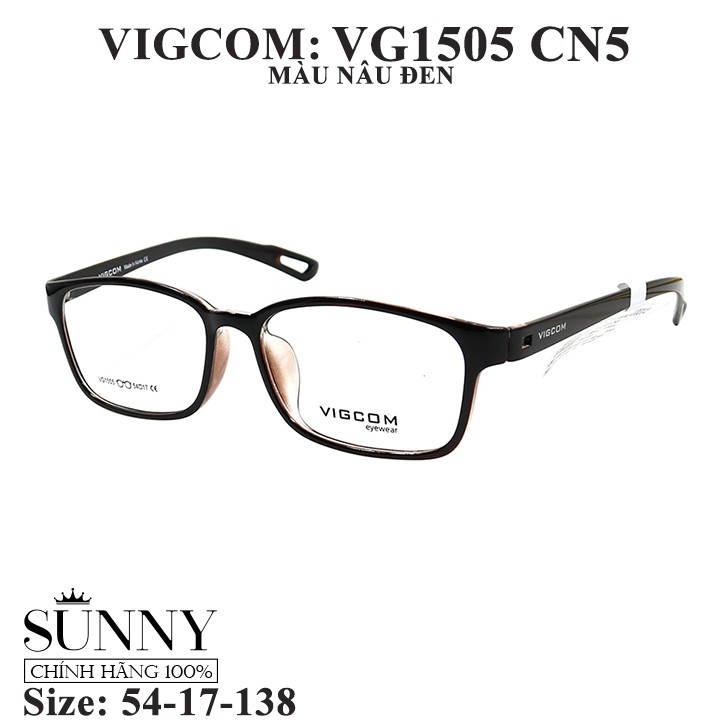 Gọng kính nam nữ thời trang Vigcom VG1505 nhiều màu chính hãng, thiết kế dễ đeo bảo vệ mắt
