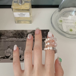 Nhẫn hạt sang trọng Modleaf Pearl beads ring Hàn Quốc