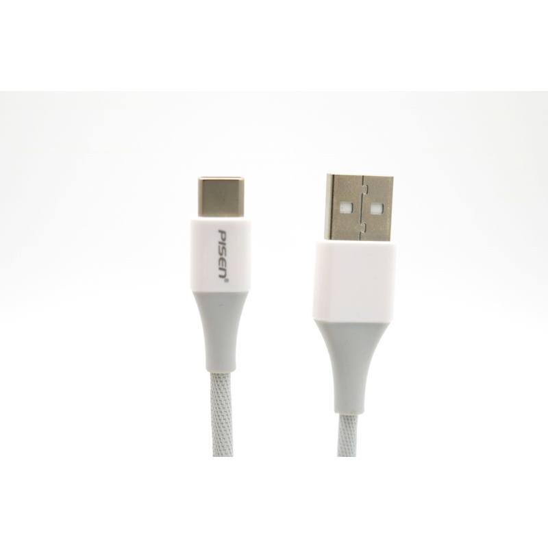 Cáp PISEN USB Type-C 2.4A braided 1200mm(Anti-break), chống xoắn, chống gãy gập, model: TC14-1200 - Hàng chính hãng