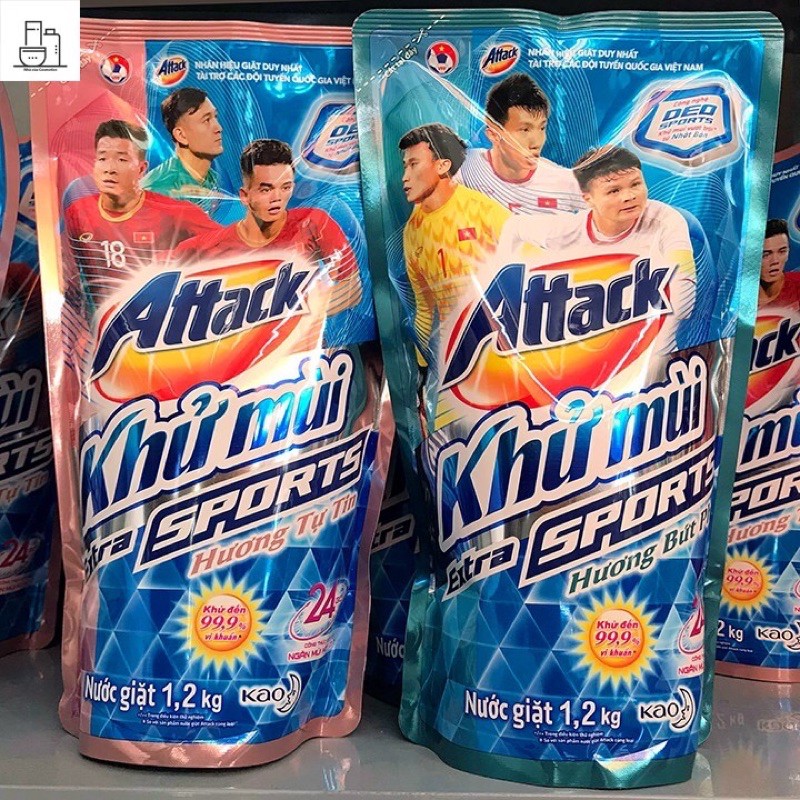 NƯỚC GIẶT ATTACK KHỬ MÙI 1,4kg/1.2L giá bìa 89k mùi ngẫu nhiên