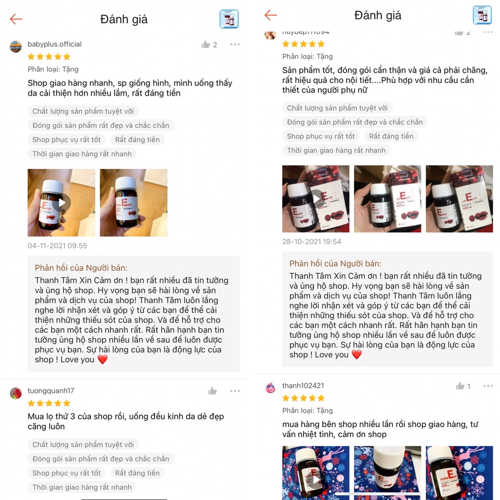 Vitamin E đỏ 400IU của Nga đẹp da chống lão hoá kéo dài tuổi thanh xuân THANH TAM PHARMACY