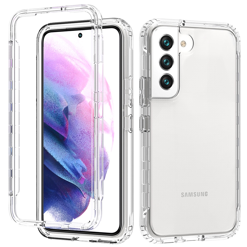 Samsung Galaxy S22 Ultra S21 FE S20 Plus Note 9 20 10 Lite A21S A51 A71 A31 Casing 3 in 1 Luxury Anti-Knock Case Front Back Double Protection Transparent TPU Soft silicone Phone Protective Back Cover