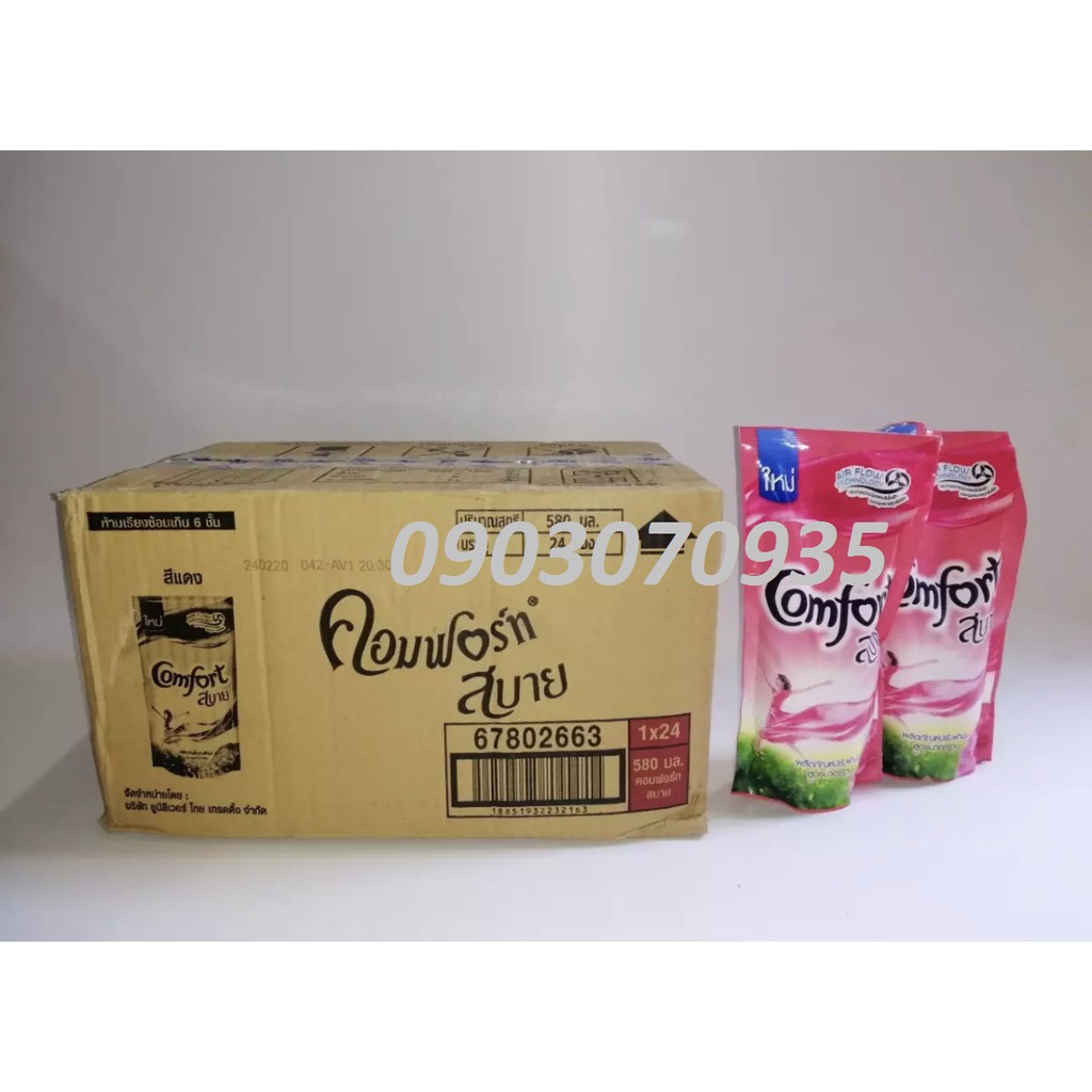 Thùng nước xả vải Comfort Thái Lan 580ml (24 gói)