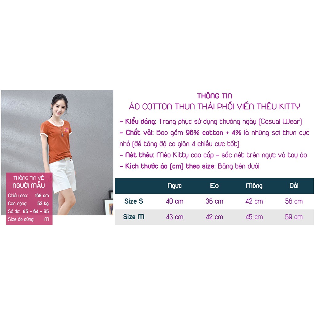 Áo Cotton Thái Nhập Thêu Cao Cấp - Form body Tôn Dáng dưới 50kg