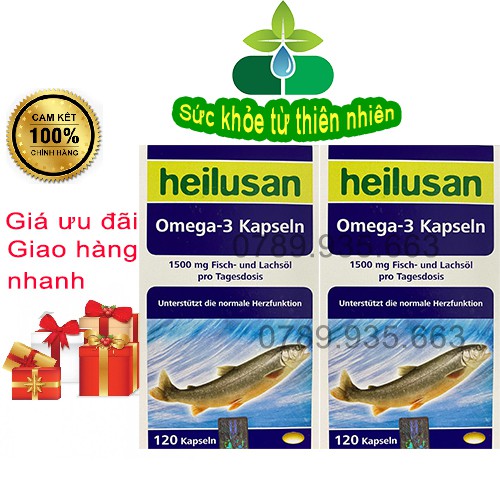 Heilusan Omega 3 Kapseln Bổ Sung DHA,EPA Giúp Phát Triển Não Bộ,Tốt Cho Mắt,Tim Mạch