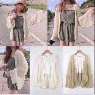 Áo khoác Cardigan len mỏng phong cách Hàn Quốc