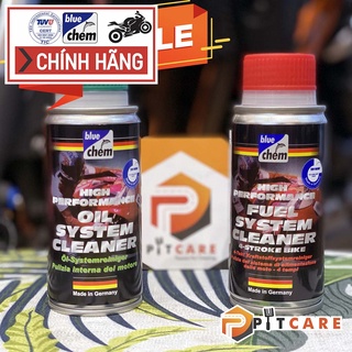 Bộ 2 Phụ Gia Xe Máy Bluechem Fuel & Oil System Cleaner 50ml Vệ Sinh Buồng