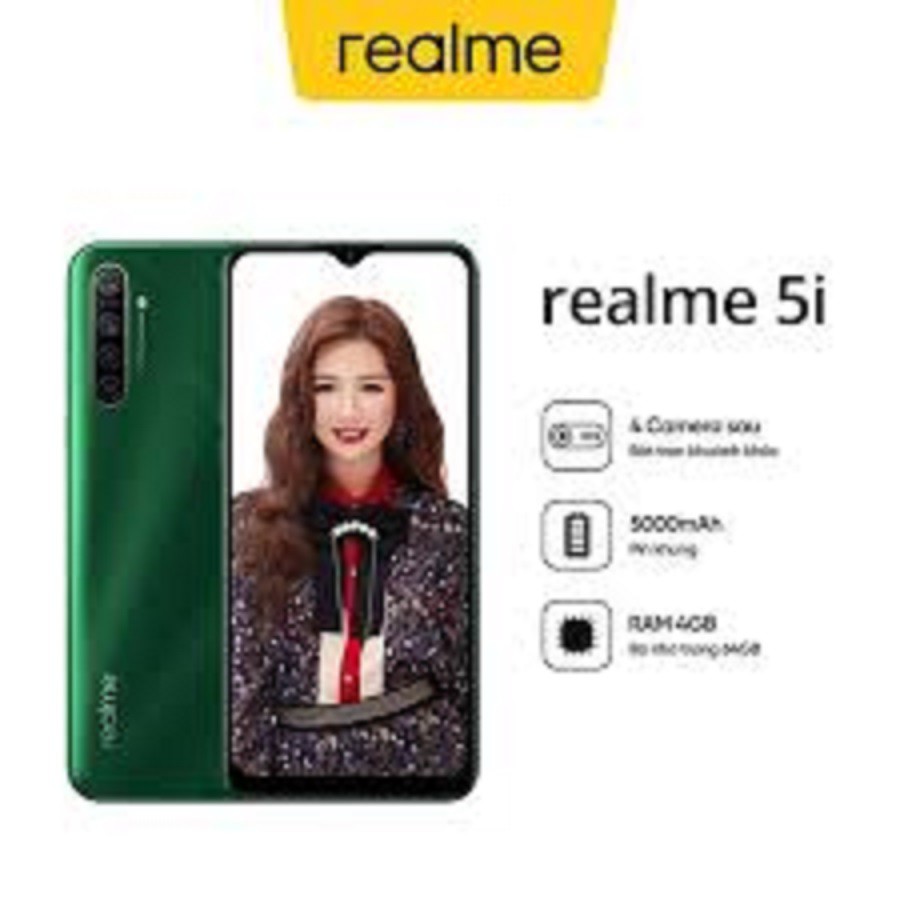 [BÁN LẺ = GIÁ SỈ] điện thoại Realme 5i (4GB/64GB) 2sim, Chính hãng, Chiến PUBG/LIÊN QUÂN mượt