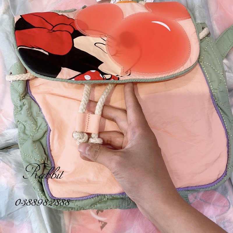 Ba lô vải Minnie chữ nổi
