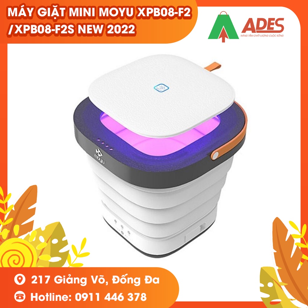 Máy giặt mini Moyu XPB08-F2/ XPB08-F2S gấp gọn có lồng vắt, tia UV khử khuẩn - HOT NEW 2022 - CỰC XINH