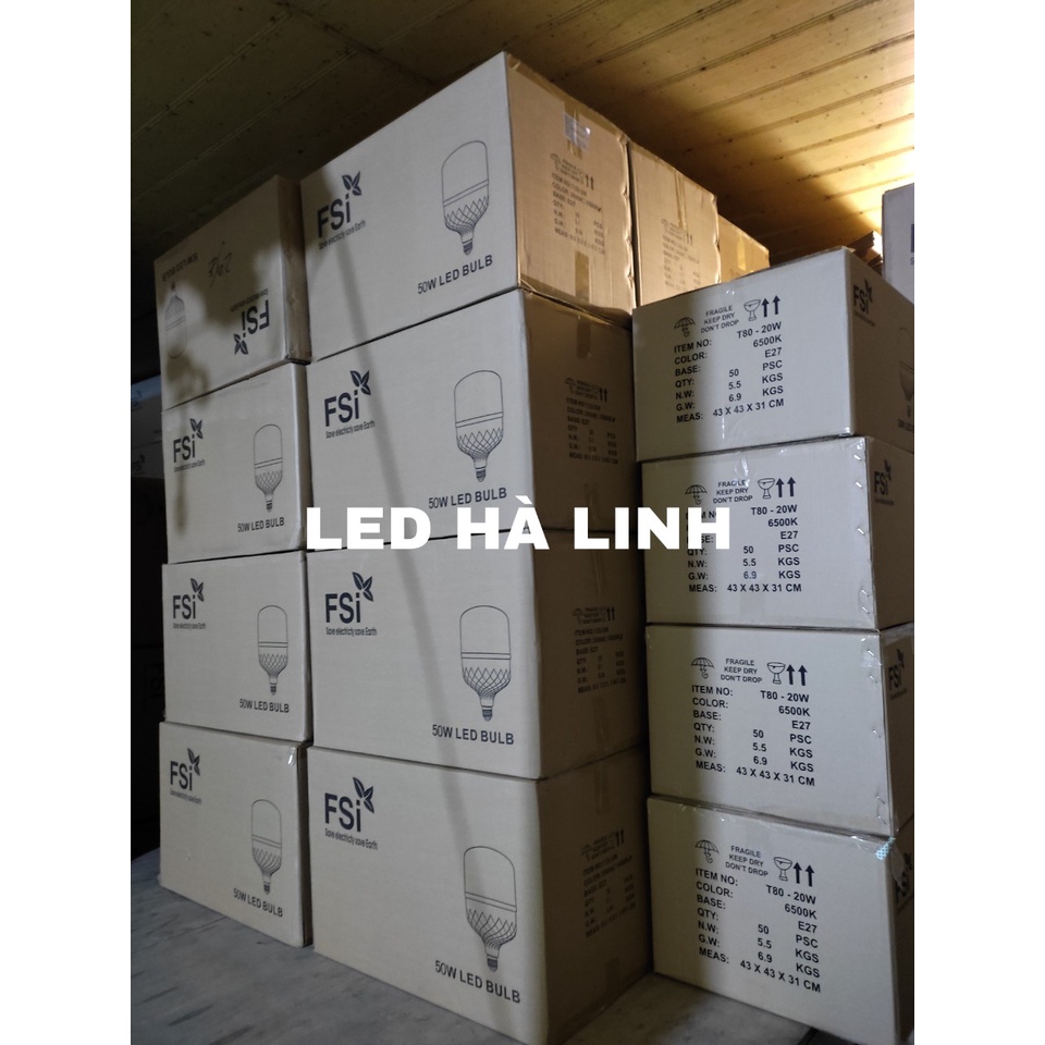 Bóng đèn LED trụ 10w 15w 20w 30w 40w  50w 60w FSI tiết kiệm điện siêu sáng ánh sáng trắng vàng,ledhalinh