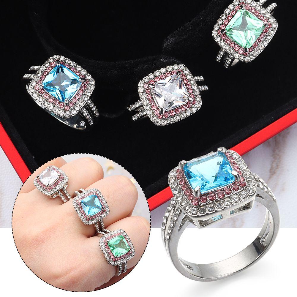 BEAUTY Nhẫn Đính Đá Zircon Thời Trang Cho Nữ