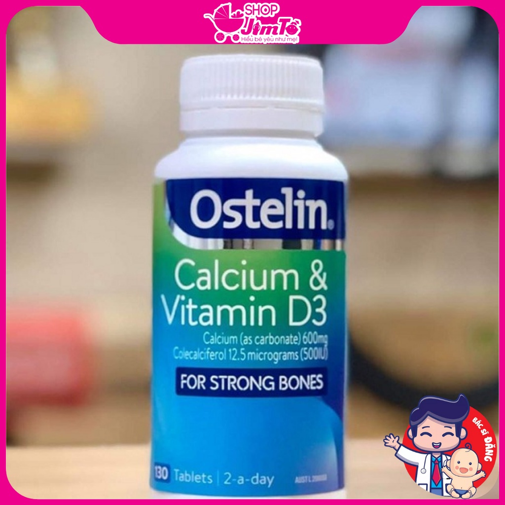 Ostelin Vitamin D Calcium Bổ Sung Canxi Và Vitamin D Cho Phụ Nữ Mang Thai lọ 130 viên