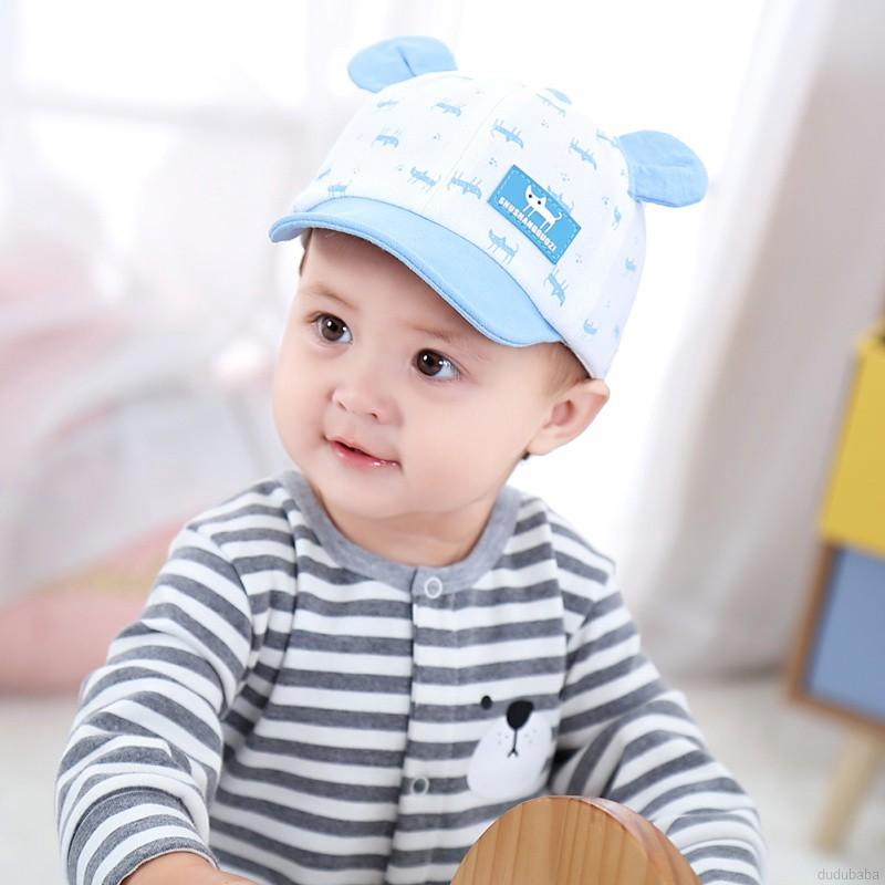 Mũ bóng chày chống nắng có lưỡi trai lật in hình hoạt họa đáng yêu cho bé