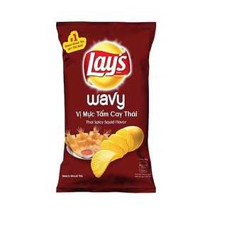[Snack Lay's] Khoai Tây Lát Vị Mực Thái Cay 35gr hoặc 63gr
