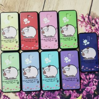 Ốp lưng Samsung J6 Plus (J6+) Viền dẻo lưng bóng hình chú heo ngộ nghĩnh dễ thương