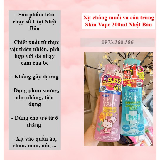 Xịt chống muỗi Skin Vape Nhật Bản 200ml