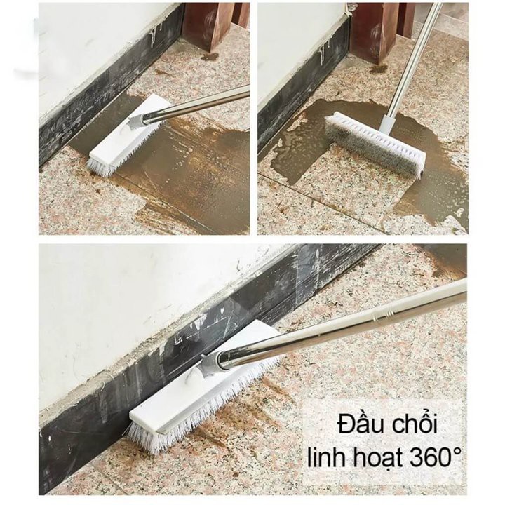 Chổi chà sàn gạt nước 2 mặt thông minh, cây lau sàn gạt nước nhà tắm, nhà vệ sinh tiện lợi dễ điều chỉnh chiều dài LCS1