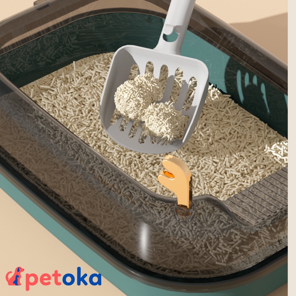 Khay vệ sinh mèo có vòm, khay cát mèo chống văng cho mèo lớn và vừa dưới 7.5kg