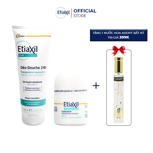 [TẶNG 1 NƯỚC HOA] Combo Gel Tắm 200ml và Lăn Khử Mùi Etiaxil 15ml