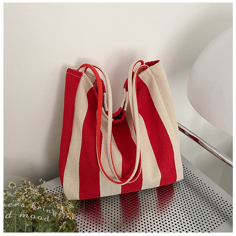 Túi vải Kẻ Sọc Thời Trang Phương Tây Mùa Hè 2020 Cho Nữ