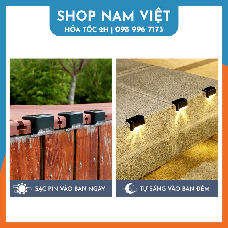 Đèn Led Năng Lượng Mặt Trời Dán Bậc Thang, Hàng Rào Trang Trí