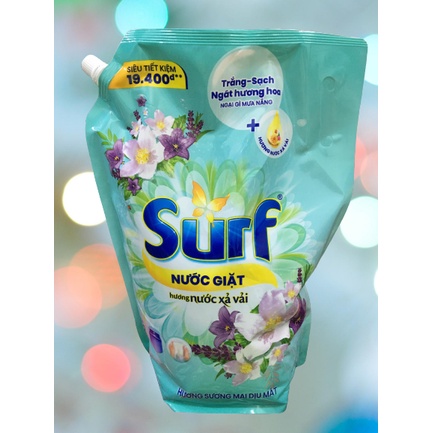 Túi nước giặt Surf hương hoa cỏ diệu kỳ và hương sương mai mát dịu 3.5kg