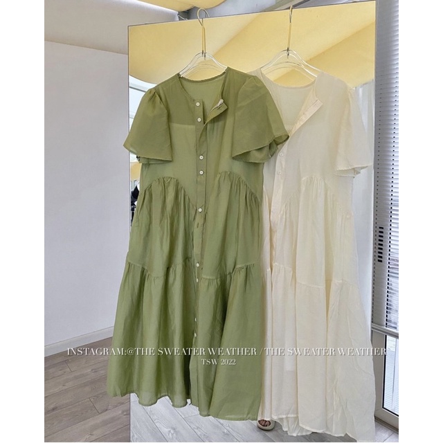 Váy sơ mi lụa mát cực xinh, đầm dáng dài tặng kèm váy 2 dây