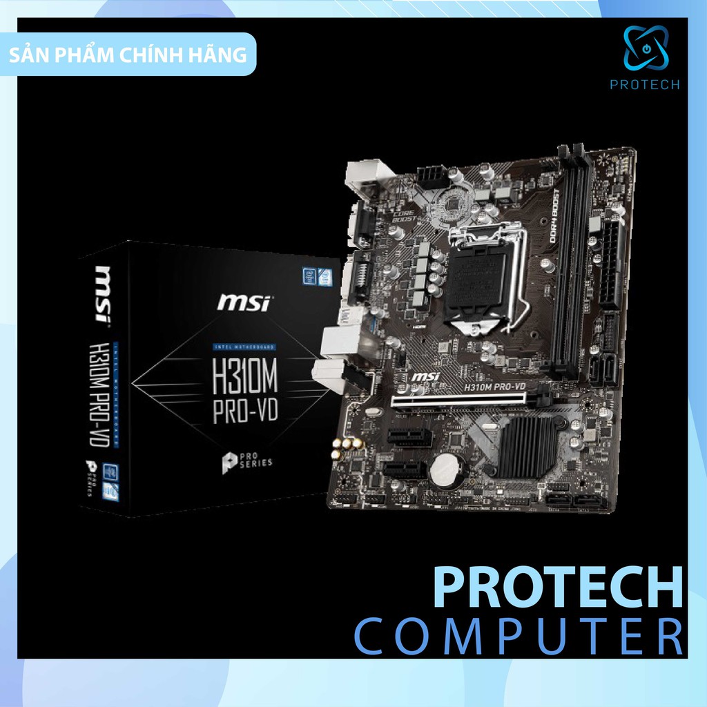 Mainboard MSI H310M PRO-VD PLUS (Intel H310, Socket 1151, m-ATX, 2 khe RAM DDR4)