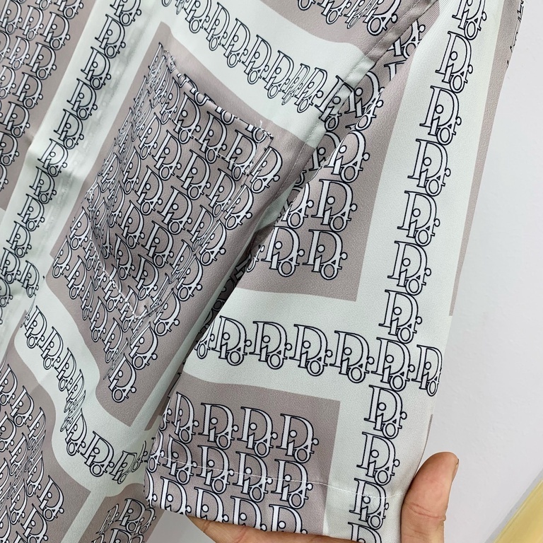 Áo sơ mi cộc tay Dior vân monogram 2022