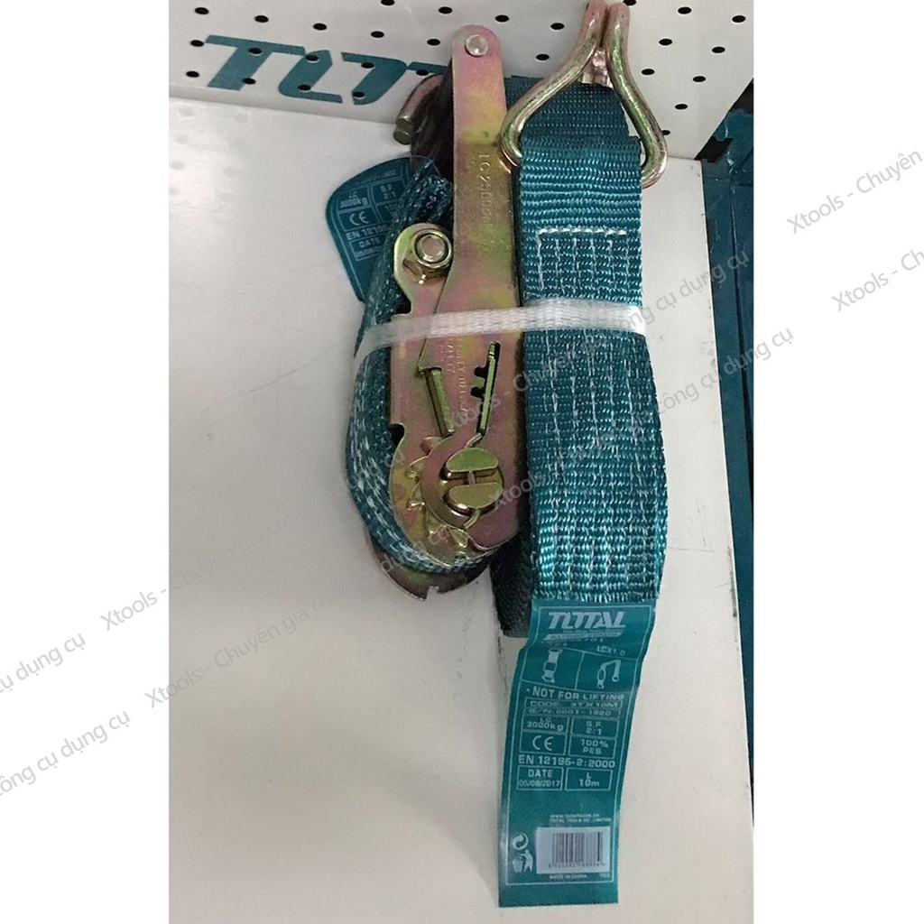 Dây cảo chằng hàng TOTAL 2-5 tấn, dây đai tăng đơ chất liệu PES siêu bền chắc, móc đôi J tăng đơ dễ dàng đa năng