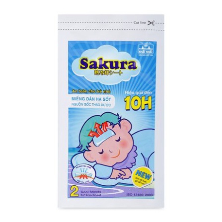 [Chính hãng] DÁN HẠ SỐT SAKURA Hộp 3 gói ( 6 miếng dán)  dùng cho trẻ sơ sinh và người lớn - Date mới