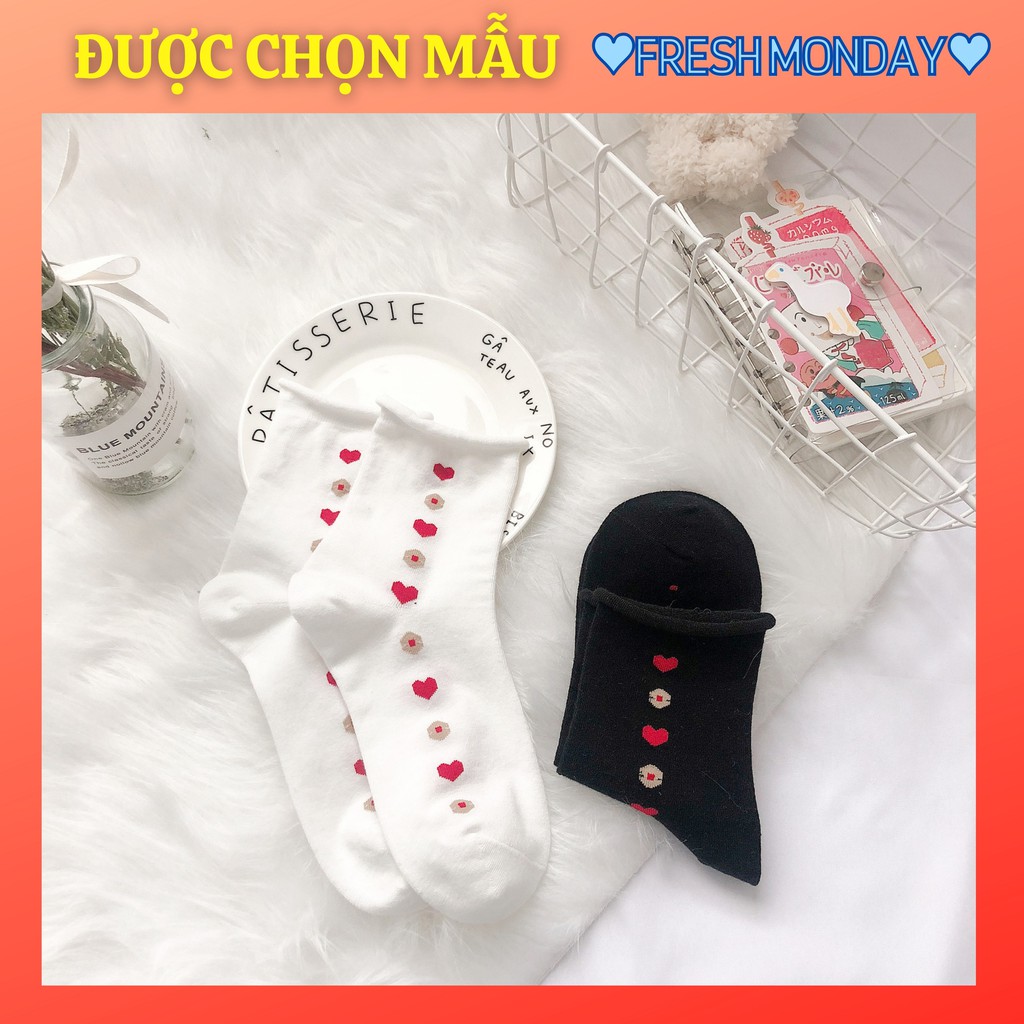 Tất vớ cổ cao trái tim nhỏ⚡️ 𝐅𝐑𝐄𝐄 𝐒𝐇𝐈𝐏 ⚡️Style Hàn Quốc - Cotton mềm mại [ĐƯỢC CHỌN MẪU] Mã TX6