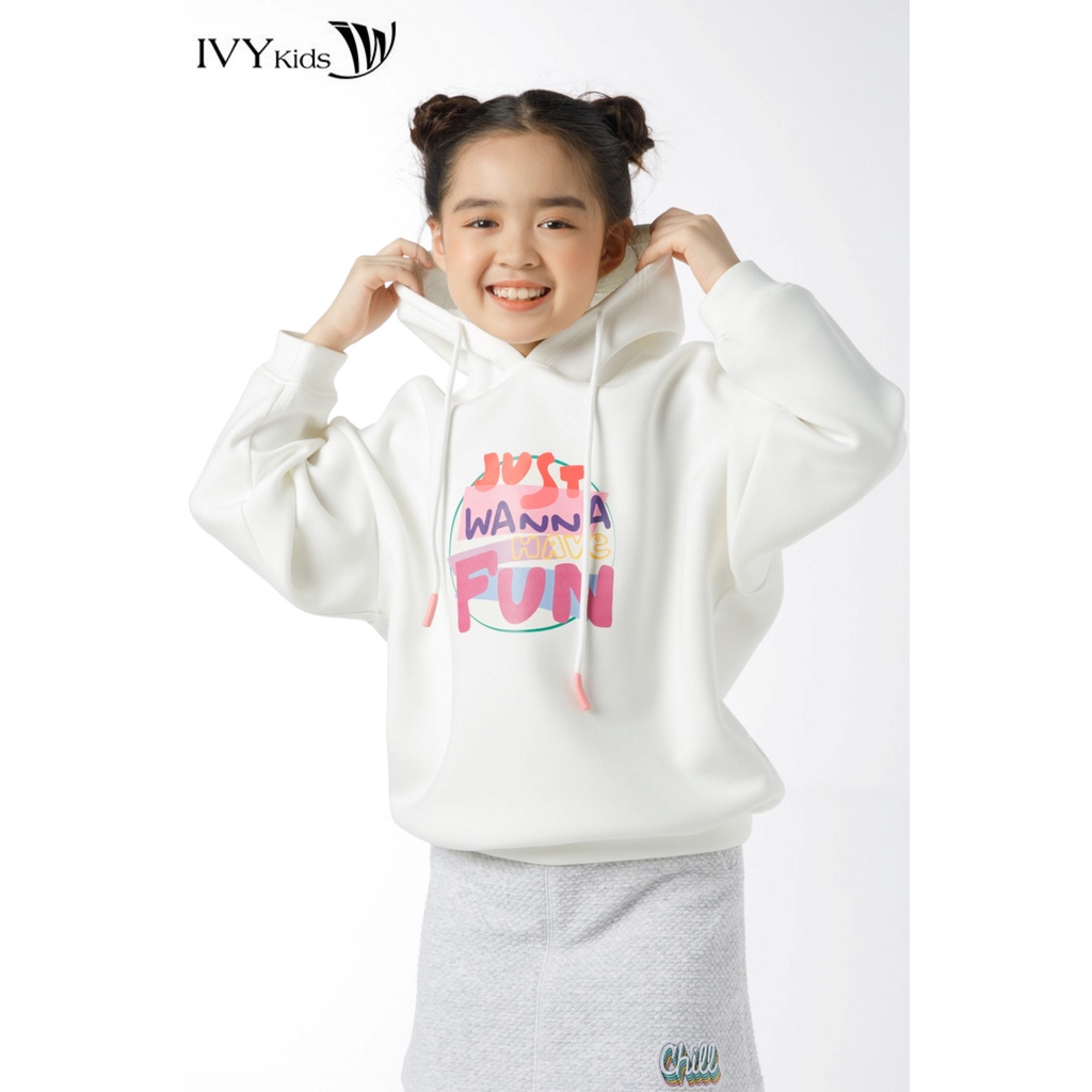 Áo hoodie bé gái Just Wanna Have Fun IVY moda MS 59G1471