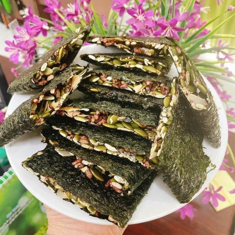 GIÒN TAN KO HÔI DẦU - RONG BIỂN KẸP HẠT DINH DƯỠNG 250gr - (20-22 thanh)- Sĩ toàn quốc