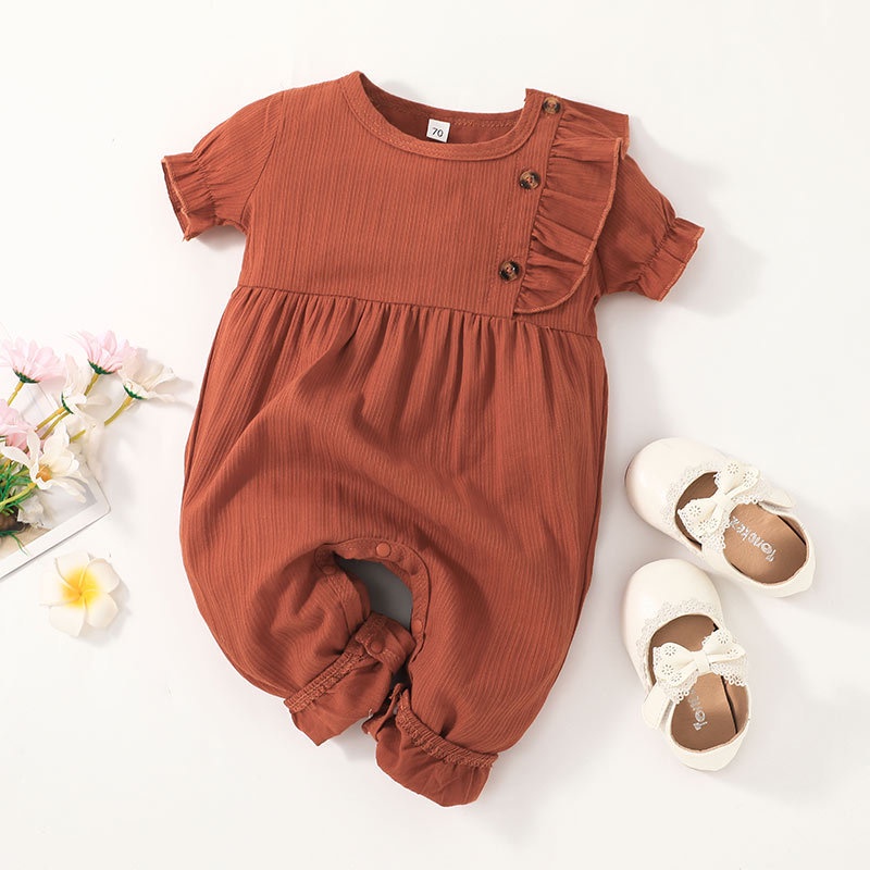 Body liền thân trần bông, bodysuit Tay Ngắn cotton cho bé trai và bé gái sơ sinh từ 0-24 Tháng