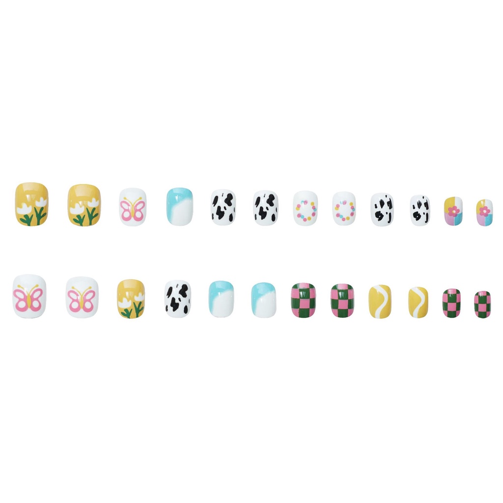 Móng Tay Giả Mềm Mại Màu Sắc Cầu Vồng/Xanh Dương/Vàng Dùng Trang Trí Sân Vườn