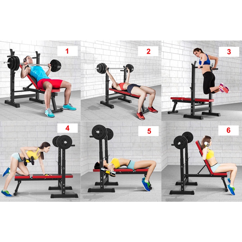 Ghế Tập Tạ, Ghế Tập Gym có Giá Đỡ Tạ Có Thể Gập Gọn Tiện Lợi Queensport