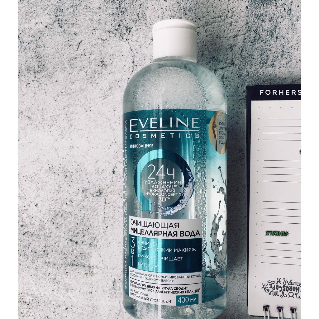 Nước Tẩy Trang Sạch Sâu Cho Da Hỗn Hợp Da Dầu EVELINE Purifying Micellar Water 400ml - Có Tem Phụ