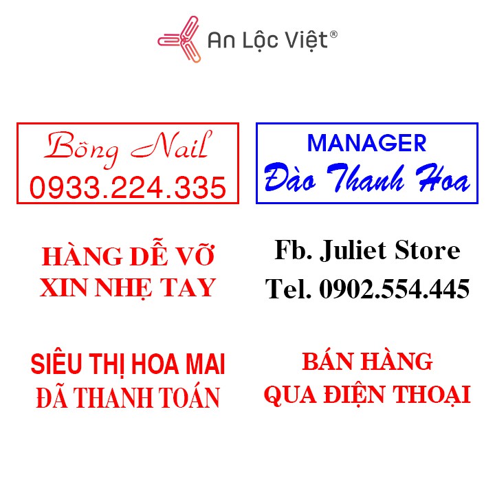 Khắc dấu tên 1 dòng - 2 dòng theo yêu cầu SHINY S842 - S222  - Shiny hiện là dòng dấu cực bền và đóng siêu nét
