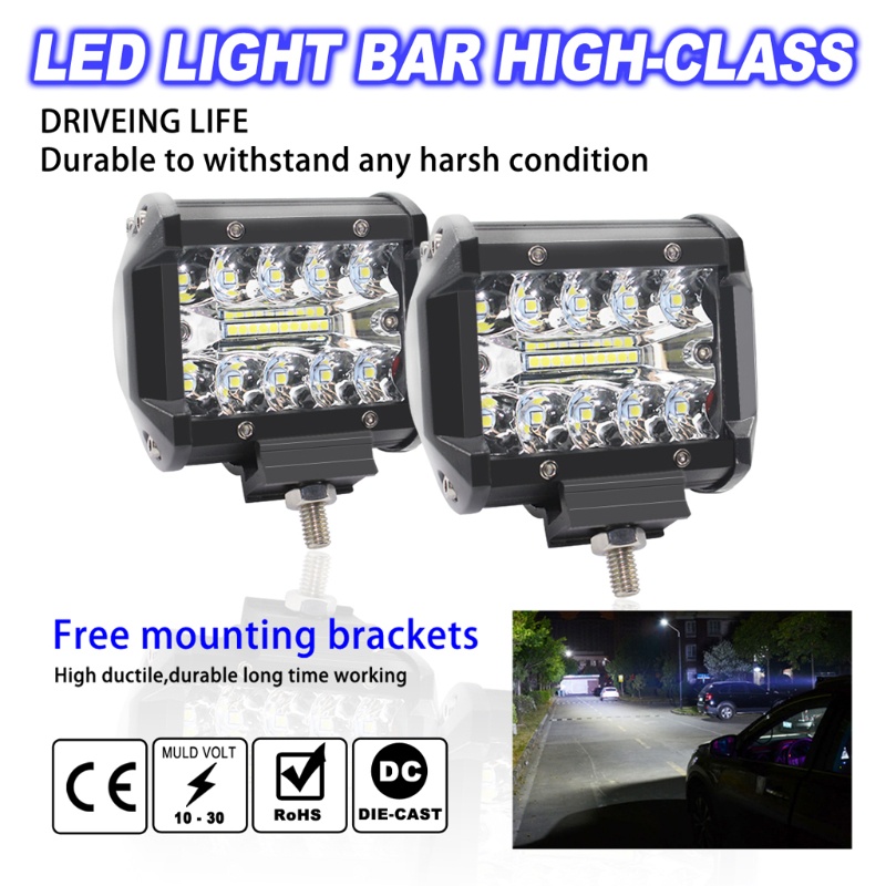 1 Cặp Đèn LED Làm Việc 4 inch 60W Cho Xe Hơi