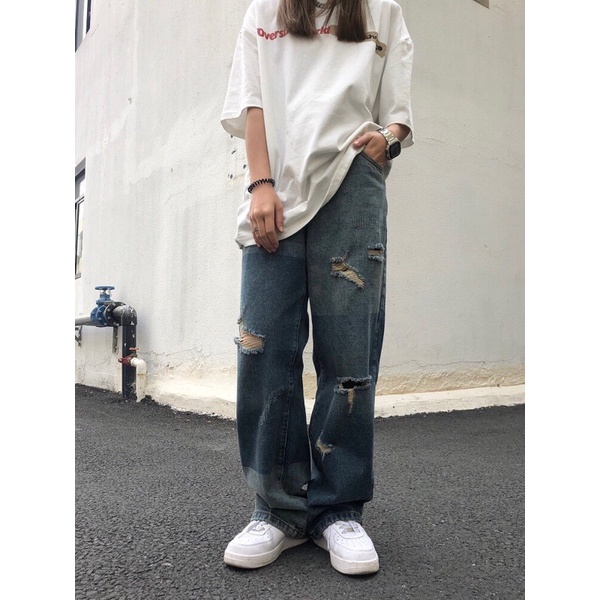 Quần Jeans Ống Rộng Cá Tính, Quần Bò Nữ Dáng Suông - Choose Me KLP