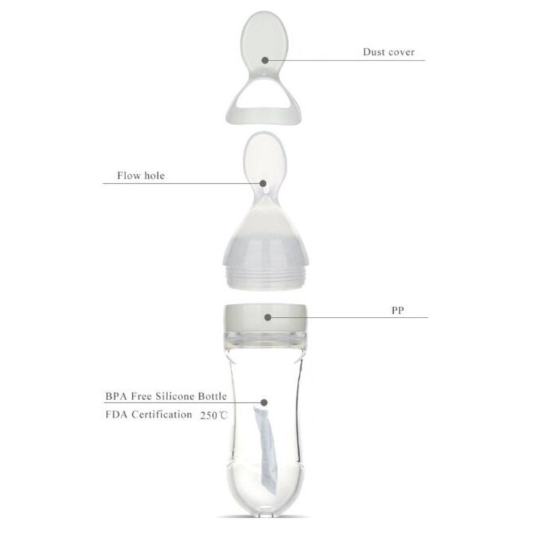 Bình Đựng Thức Ăn Có Cốc Hút Bằng Silicone Cho Bé