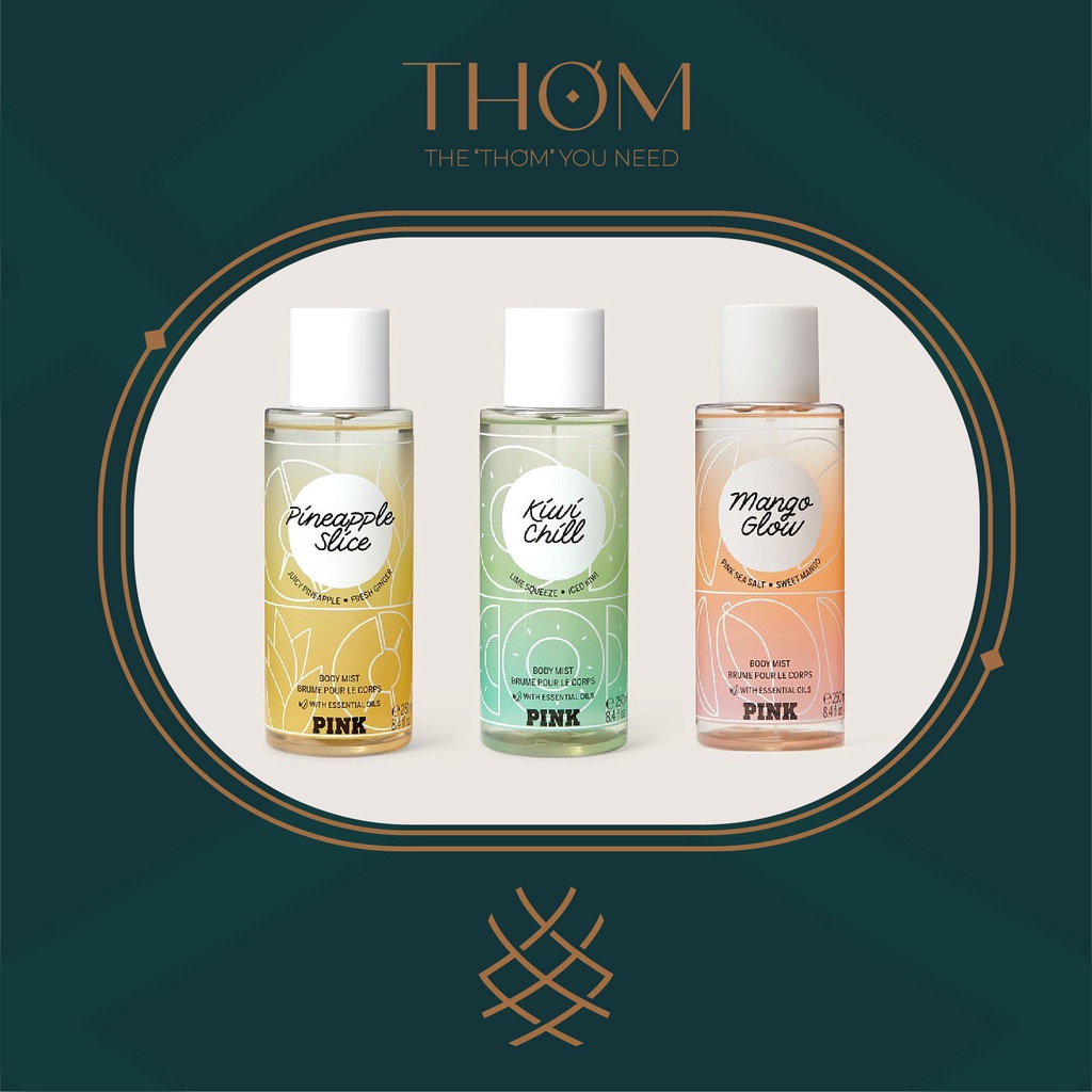 Xịt thơm Body Mist Pink Victoria's Secret BST Superfruit | Pineapple Slice | Kiwi Chill | Mango Glow