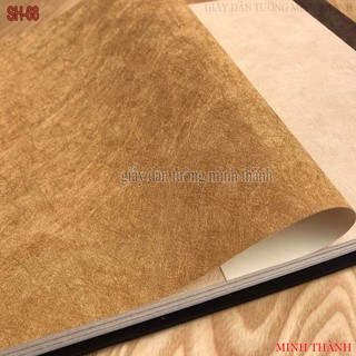 Giấy dán tường mầu vàng đậm vân sần,giấy lụa không keo ,khổ 53cm,dán phòng khách ,phòng ngủ