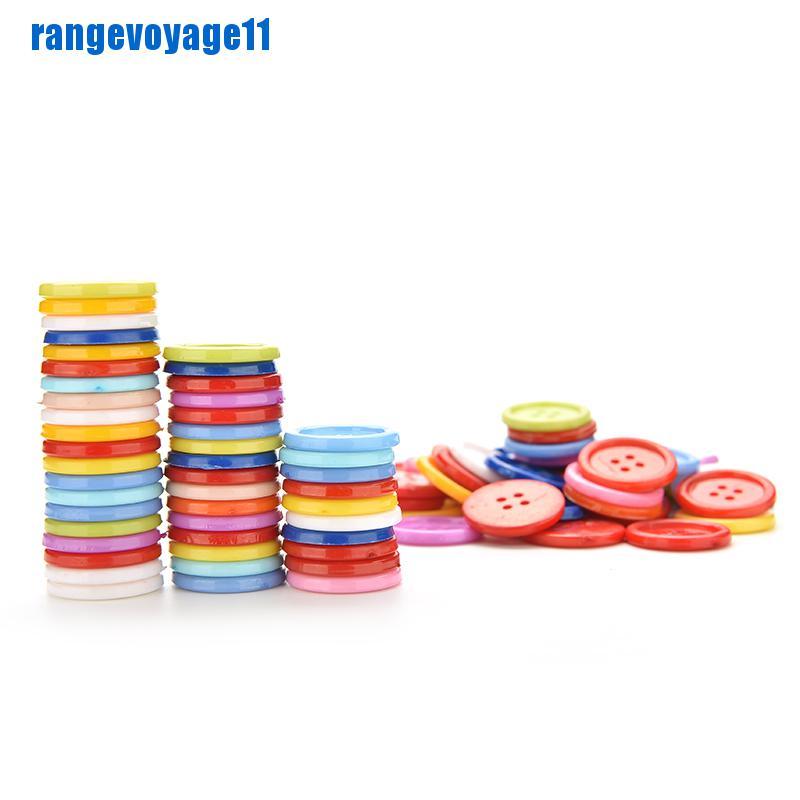 Bộ 100 Nút Nhựa Tròn Nhiều Màu Sắc