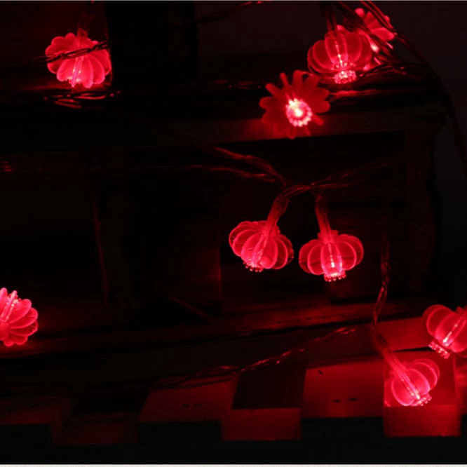 Dây đèn LED pin AA dài 2/4/10M thiết kế lồng đèn năm mới phong cách Trung Hoa