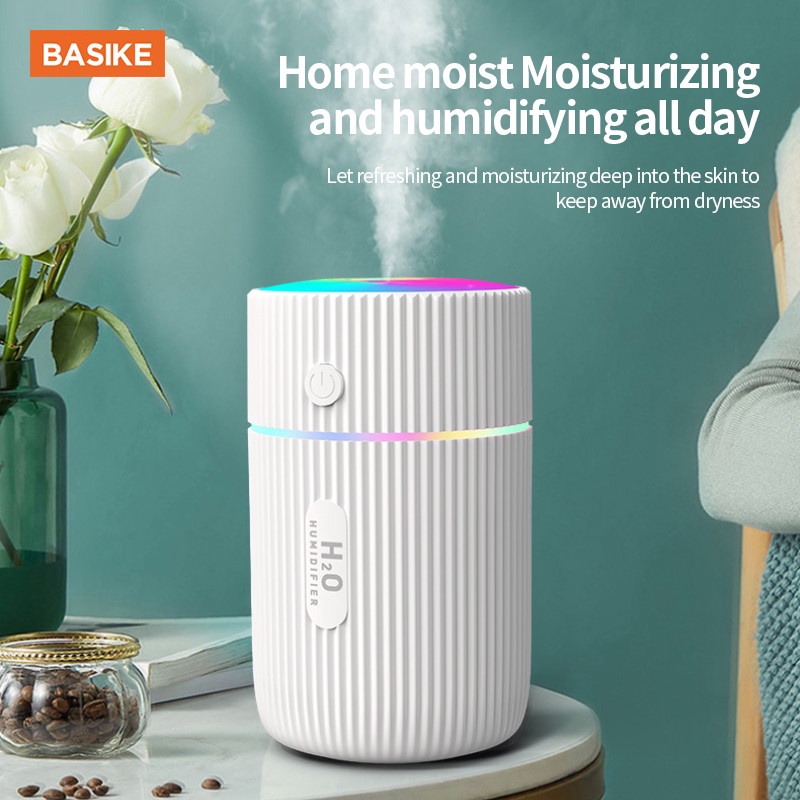 Máy phun sương Humidifier H2O để trong ô tô tạo ẩm cho không khí hoặc xông tinh dầu, có đèn nhiều màu